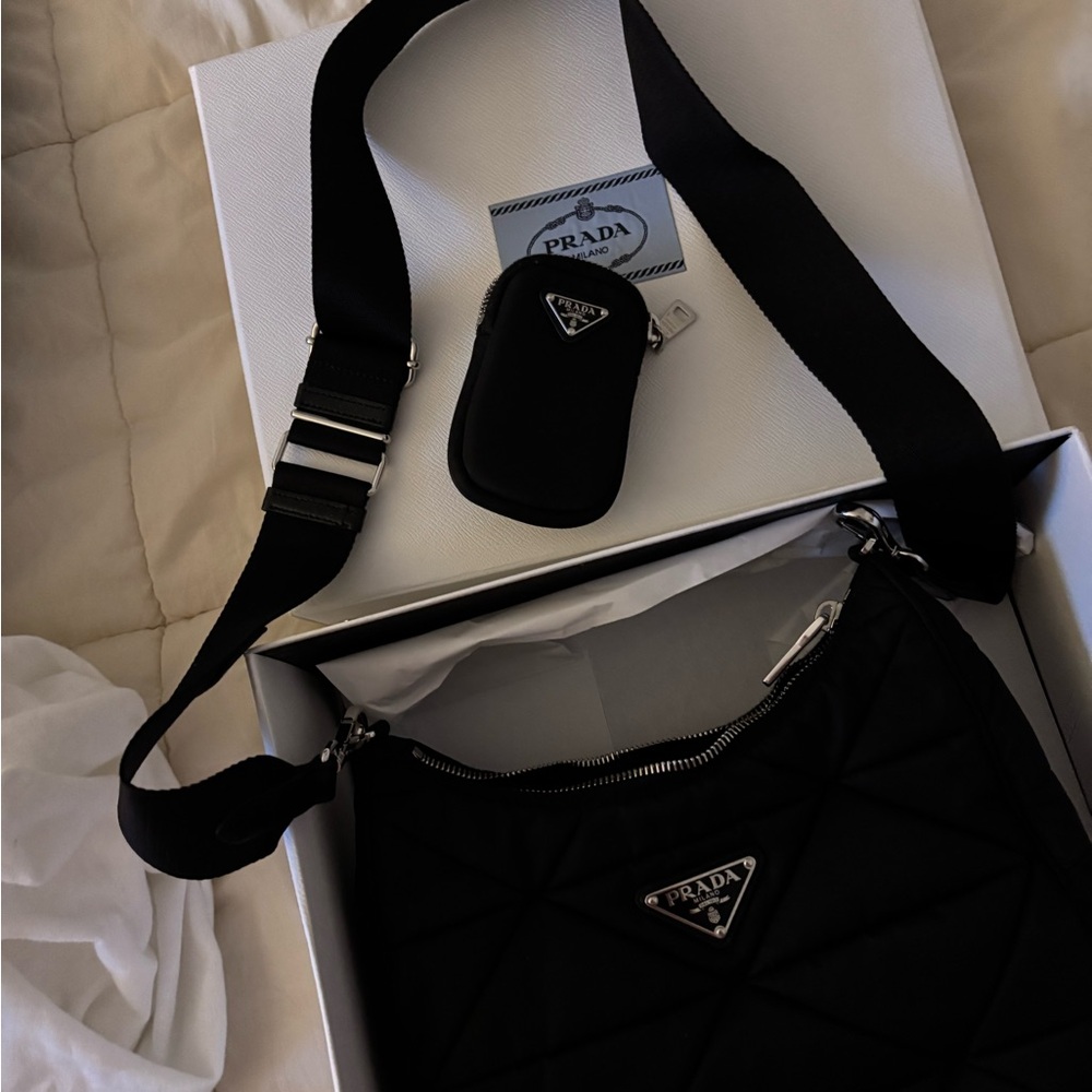 Prada Black Quilted Bag with Logo
